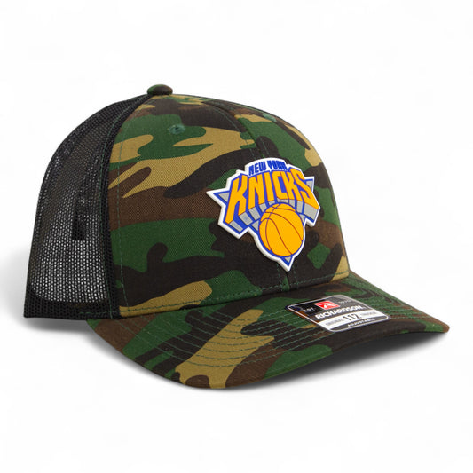 New York Knicks Snapback Trucker Hat- Army Camo/ Black