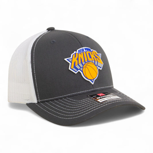 New York Knicks Snapback Trucker Hat- Charcoal/ White