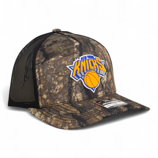 New York Knicks Snapback Trucker Hat- Realtree Timber/ Black