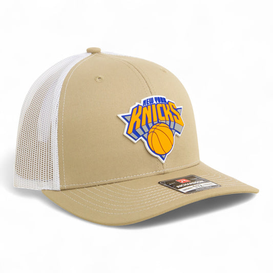 New York Knicks Snapback Trucker Hat- Tan/ White
