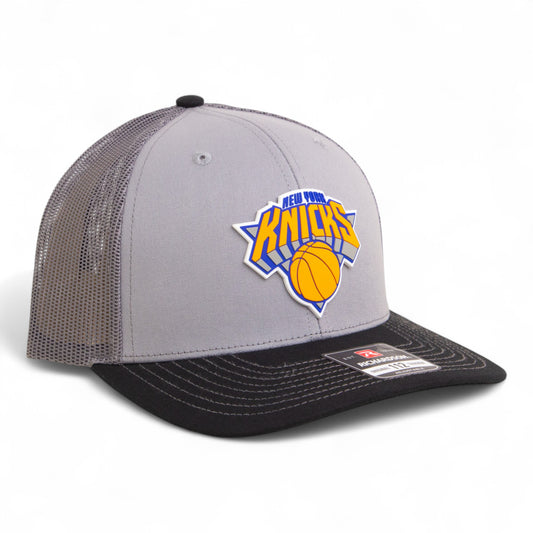New York Knicks Snapback Trucker Hat- Grey/ Charcoal/ Black