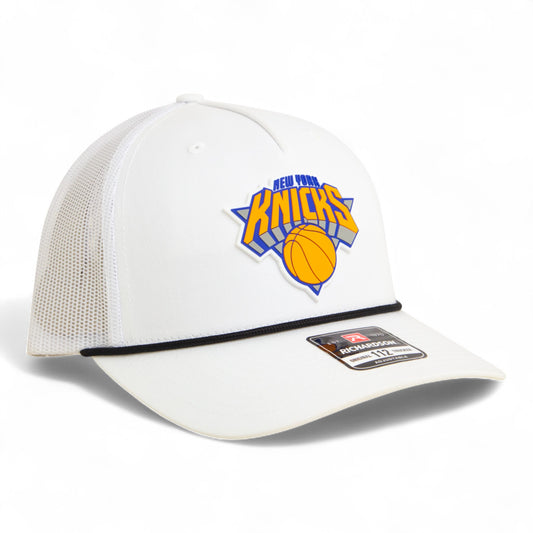 New York Knicks Snapback Trucker Rope Hat- White/ Black