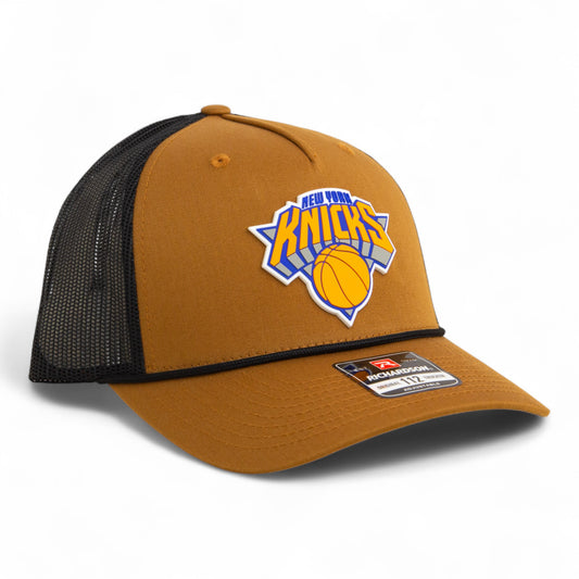 New York Knicks Snapback Trucker Rope Hat- Caramel/ Black