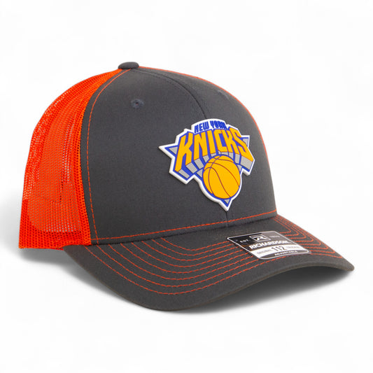 New York Knicks Snapback Trucker Hat- Charcoal/ Orange