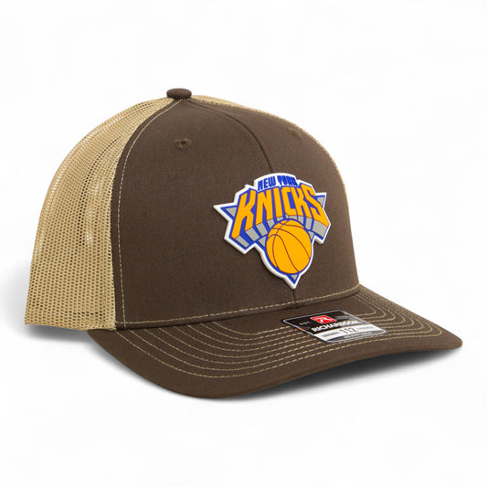 New York Knicks Snapback Trucker Hat- Brown/ Tan