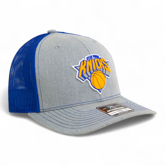 New York Knicks Snapback Trucker Hat- Heather Grey/ Royal