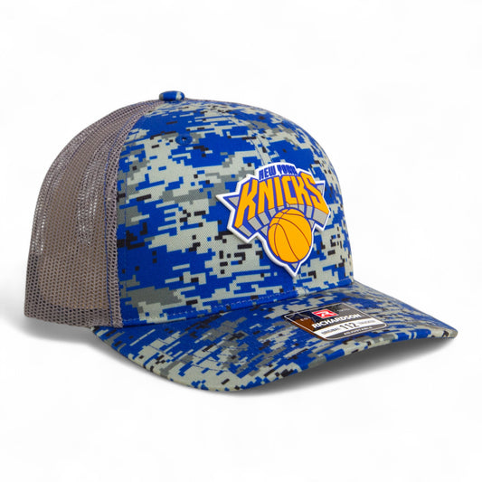 New York Knicks Snapback Trucker Hat- Royal Digital Camo