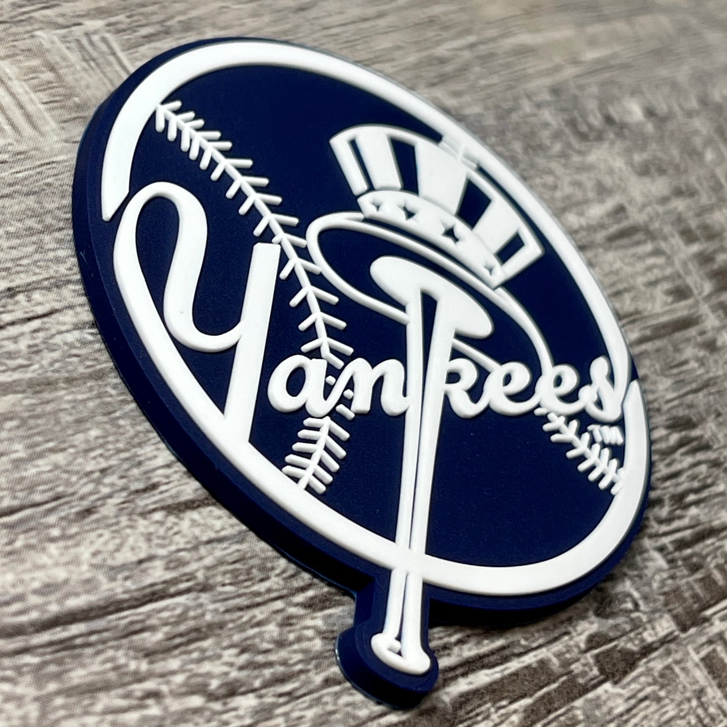 New York Yankees 3D Wool Blend Flat Bill Hat- Heather Charcoal/ White