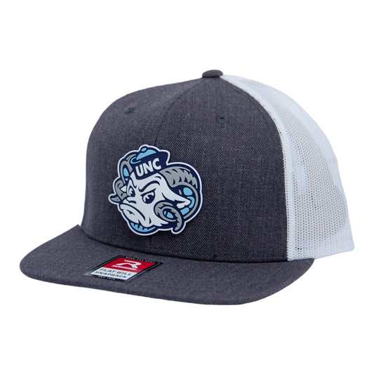 UNC Tar Heels 2024 Men's College World Series 3D Wool Blend Flat Bill Hat- Heather Charcoal/ White