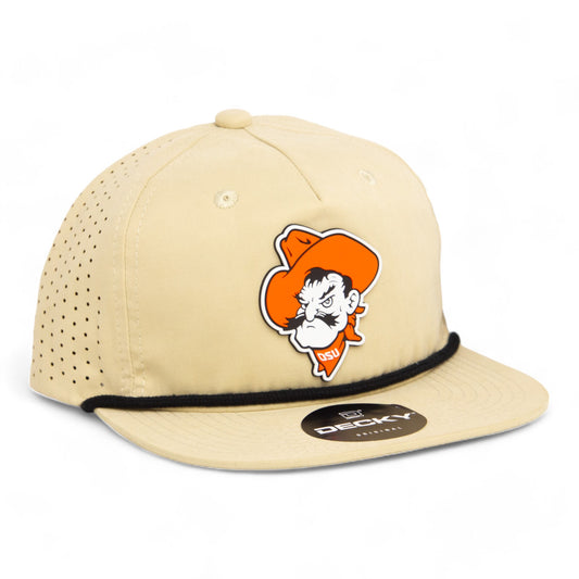 OSU Cowboys Pistol Pete 3D Perforated Rope Hat- Birch/ Black