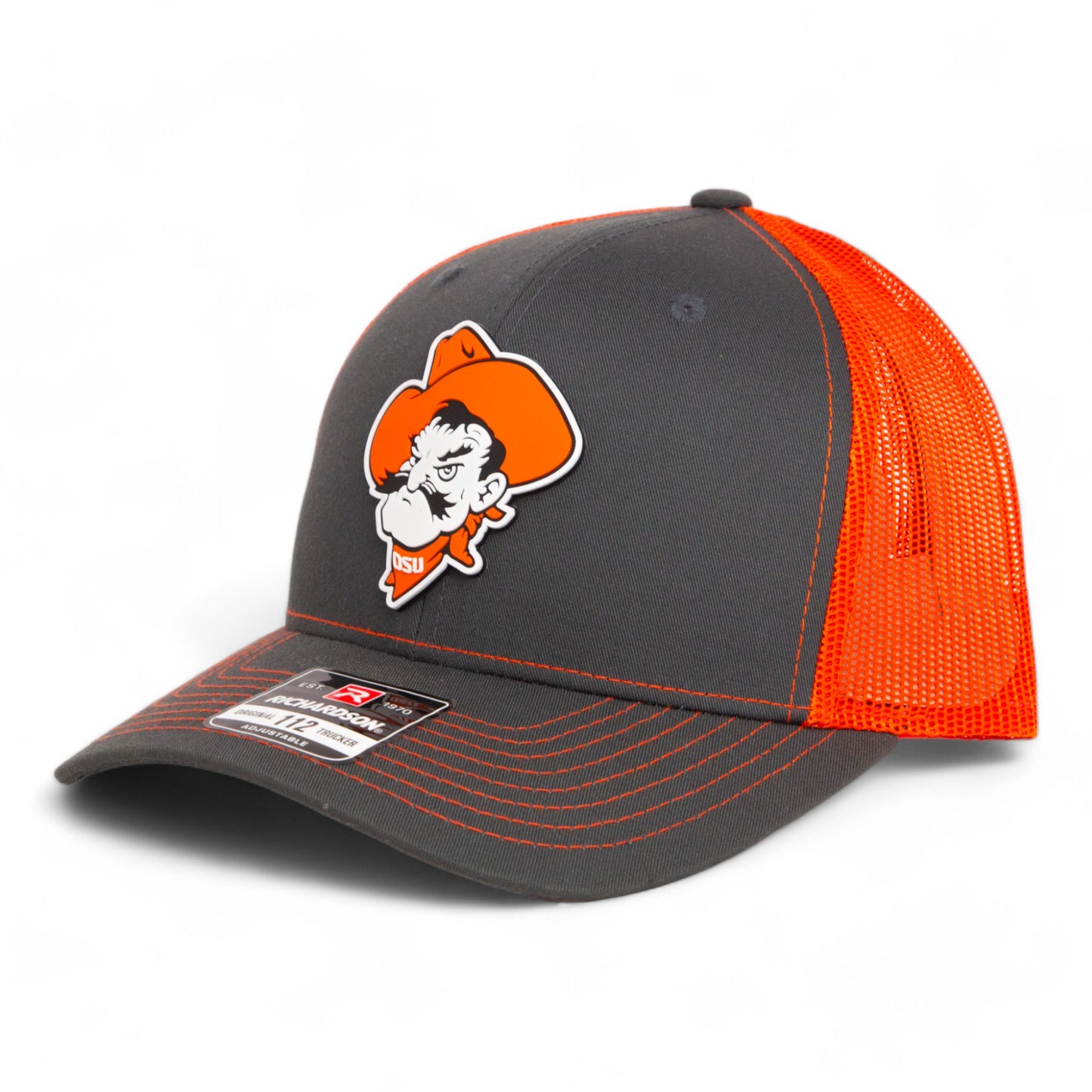 OSU Cowboys Pistol Pete 3D Snapback Trucker Hat- Charcoal/ Orange