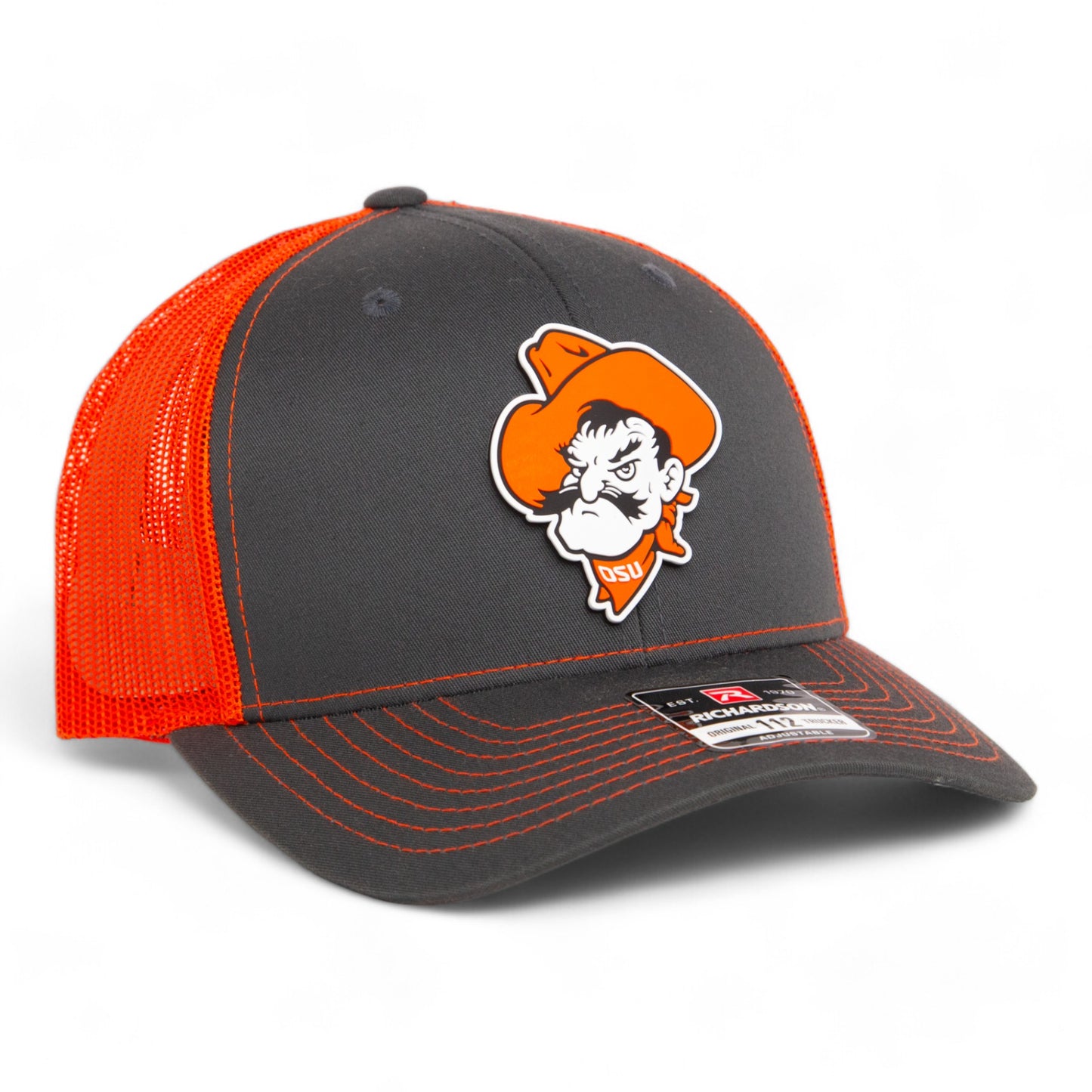 OSU Cowboys Pistol Pete 3D Snapback Trucker Hat- Charcoal/ Orange
