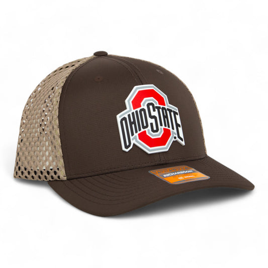 Ohio State Buckeyes 3D Snapback Tilikum Trucker Hat- Brown/ Tan