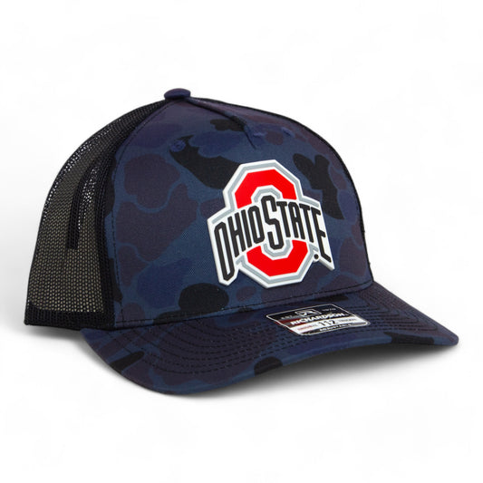 Ohio State Buckeyes 3D Snapback Trucker Hat- Admiral Duck Camo/ Black