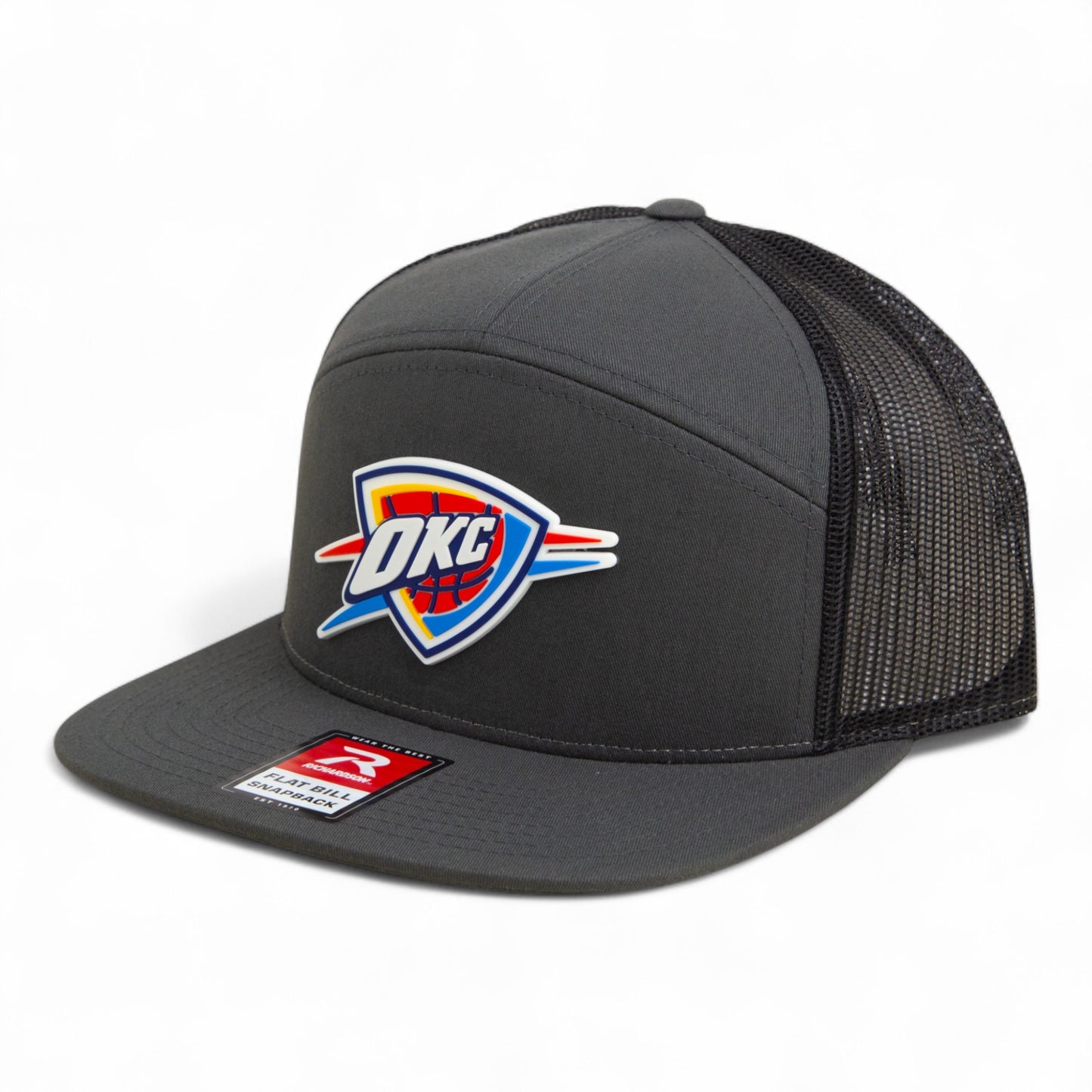 Oklahoma City Thunder 3D YP Snapback Flat Bill Trucker Hat- Charcoal/ White