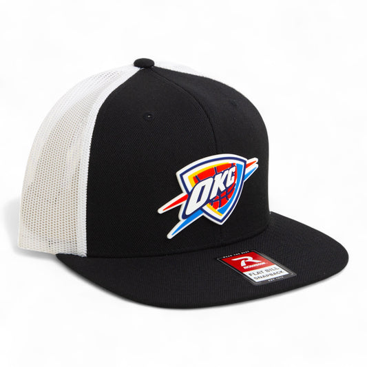 Oklahoma City Thunder 3D Wool Blend Flat Bill Hat- Black/ White
