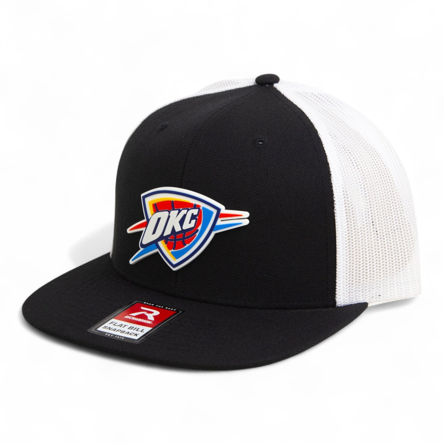 Oklahoma City Thunder 3D Wool Blend Flat Bill Hat- Black/ White
