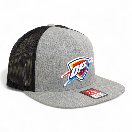 Oklahoma City Thunder 3D Wool Blend Flat Bill Hat- Heather Grey/ Black