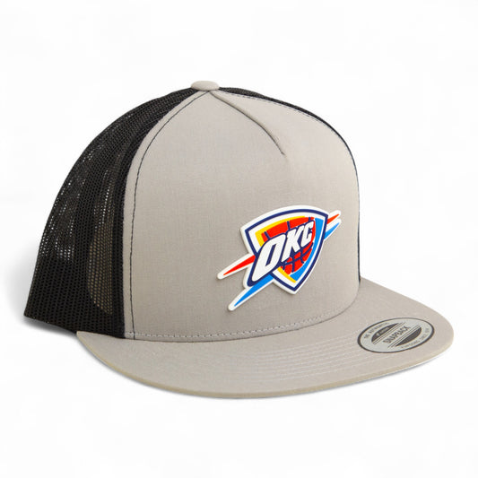 Oklahoma City Thunder 3D YP Snapback Flat Bill Trucker Hat- Silver/ Black