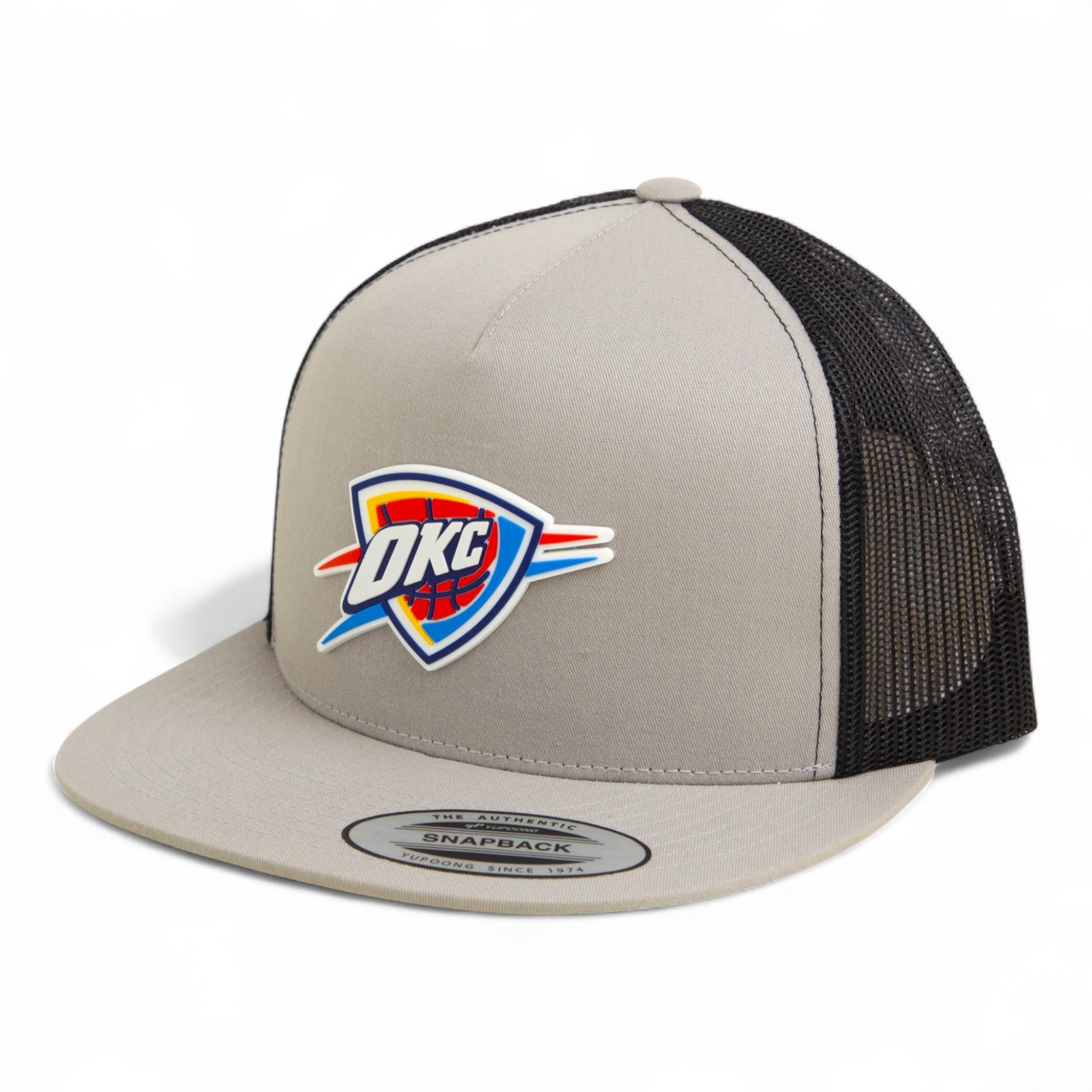 Oklahoma City Thunder 3D YP Snapback Flat Bill Trucker Hat- Silver/ Black