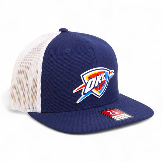 Oklahoma City Thunder 3D Wool Blend Flat Bill Hat- Navy/ White