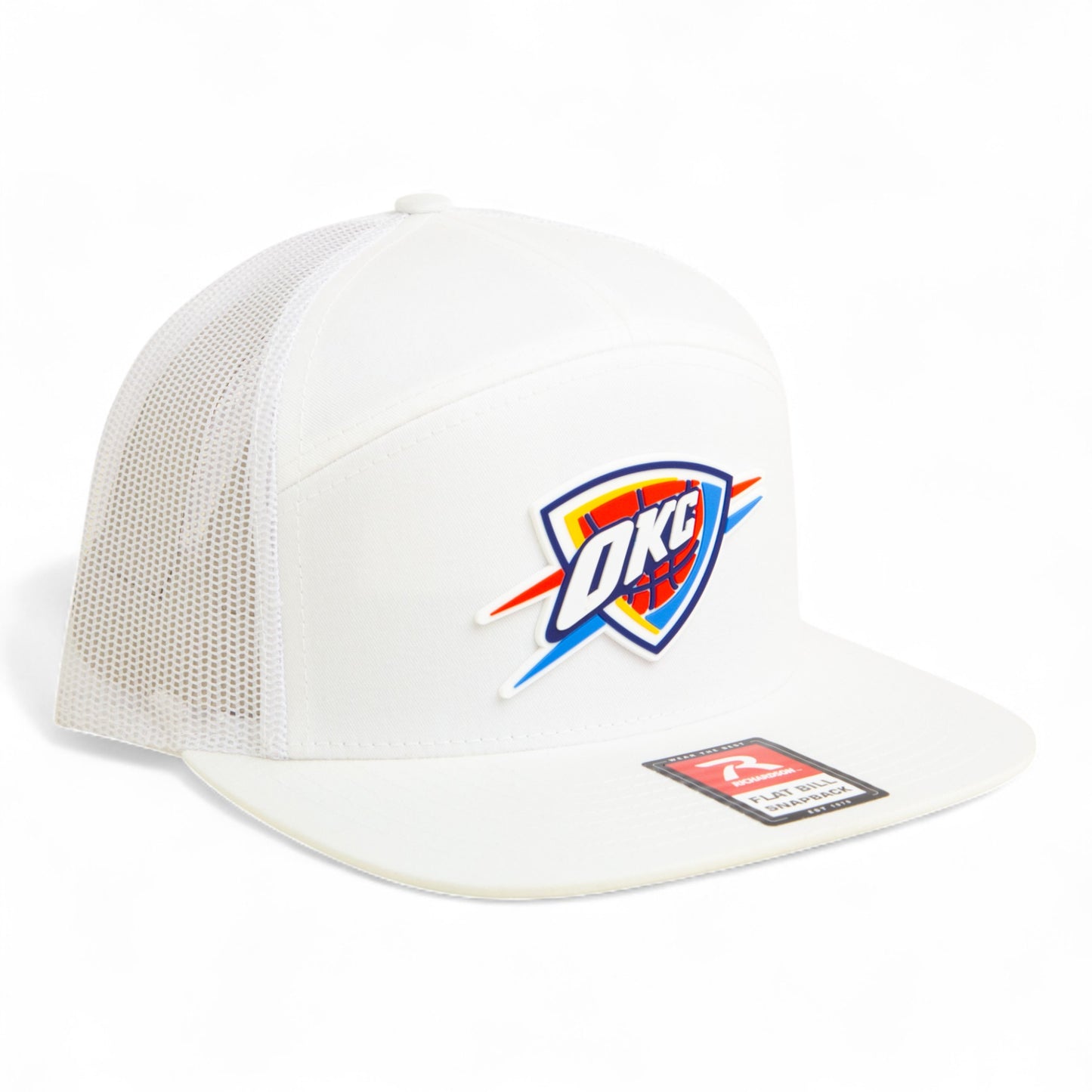 Oklahoma City Thunder 3D YP Snapback Flat Bill Trucker Hat- Heather Grey/ White