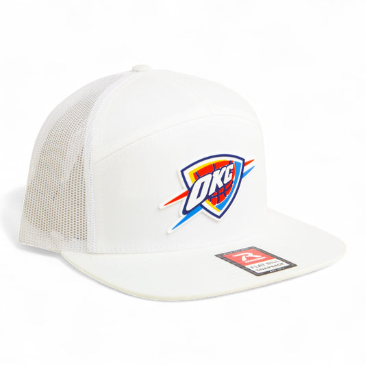 Oklahoma City Thunder 3D Snapback Seven-Panel Flat Bill Trucker Hat- White