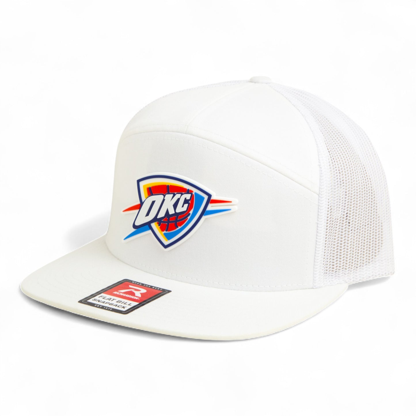 Oklahoma City Thunder 3D Snapback Seven-Panel Flat Bill Trucker Hat- White