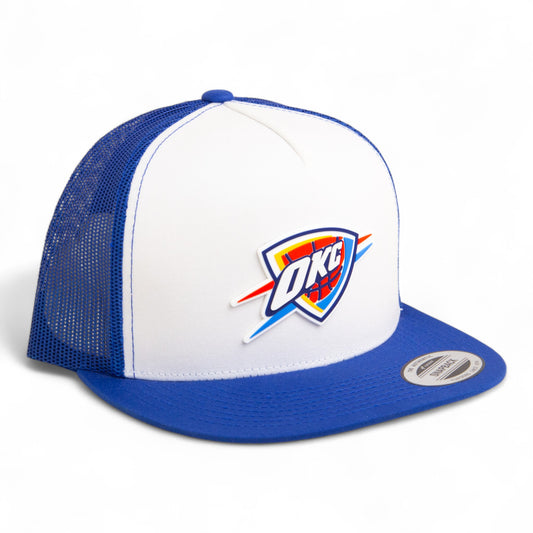 Oklahoma City Thunder 3D YP Snapback Flat Bill Trucker Hat- White/ Royal