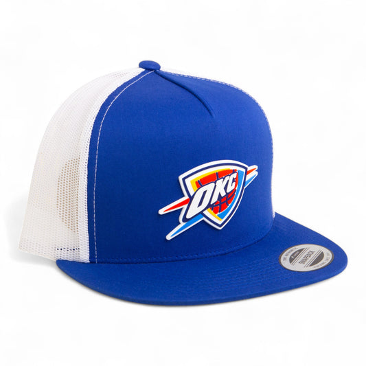 Oklahoma City Thunder 3D YP Snapback Flat Bill Trucker Hat- Royal/ White