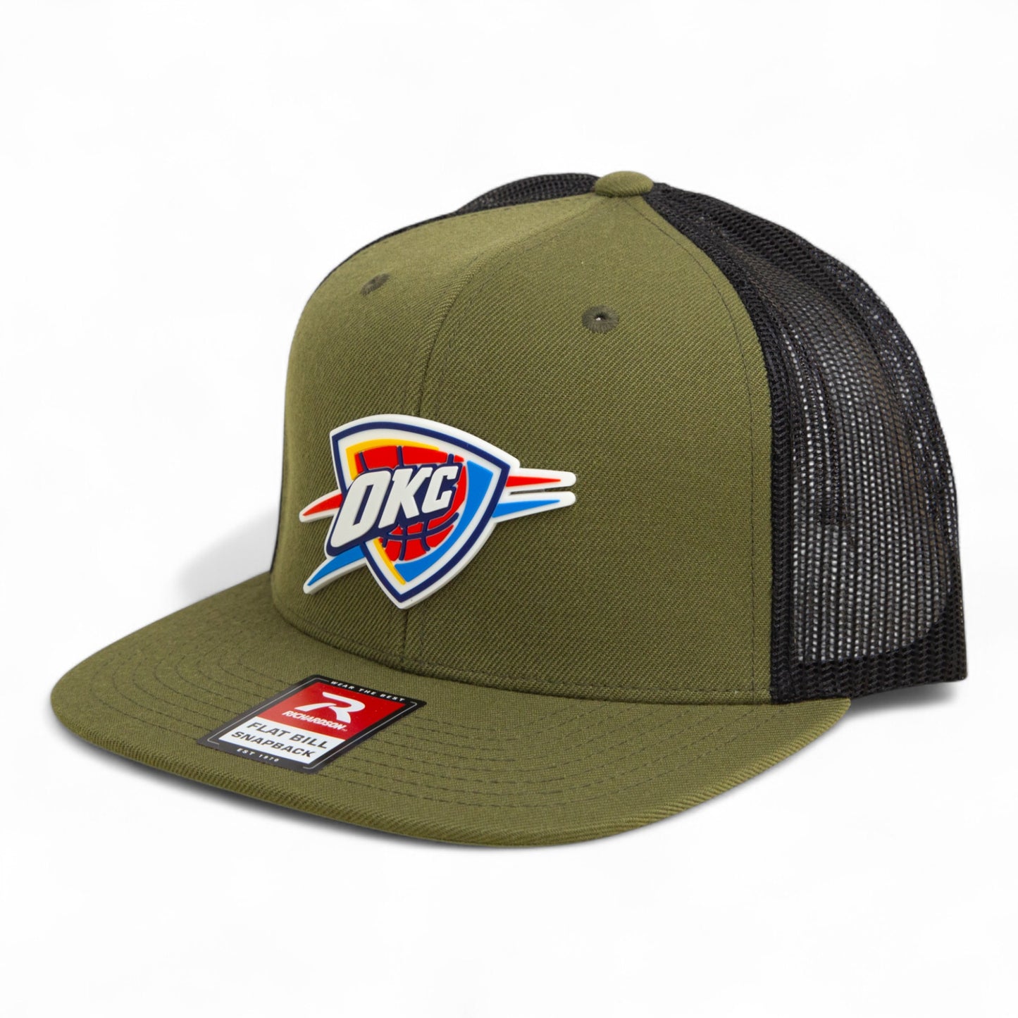 Oklahoma City Thunder 3D Wool Blend Flat Bill Hat- Loden/ Black