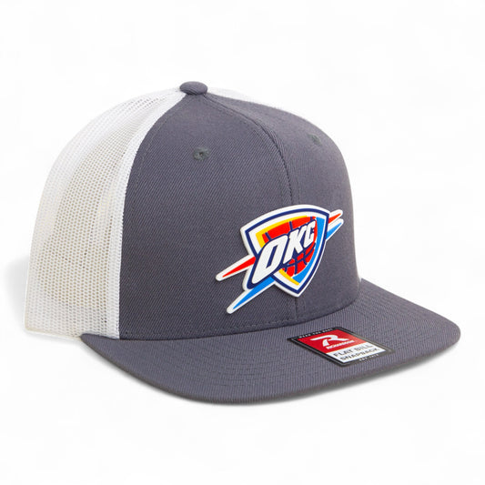 Oklahoma City Thunder 3D Wool Blend Flat Bill Hat- Charcoal/ White