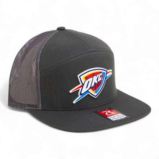 Oklahoma City Thunder 3D Snapback Seven-Panel Flat Bill Trucker Hat- Charcoal
