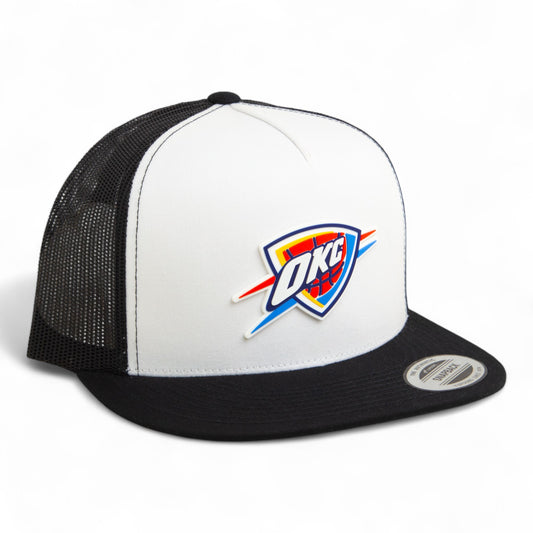 Oklahoma City Thunder 3D YP Snapback Flat Bill Trucker Hat- White/ Black