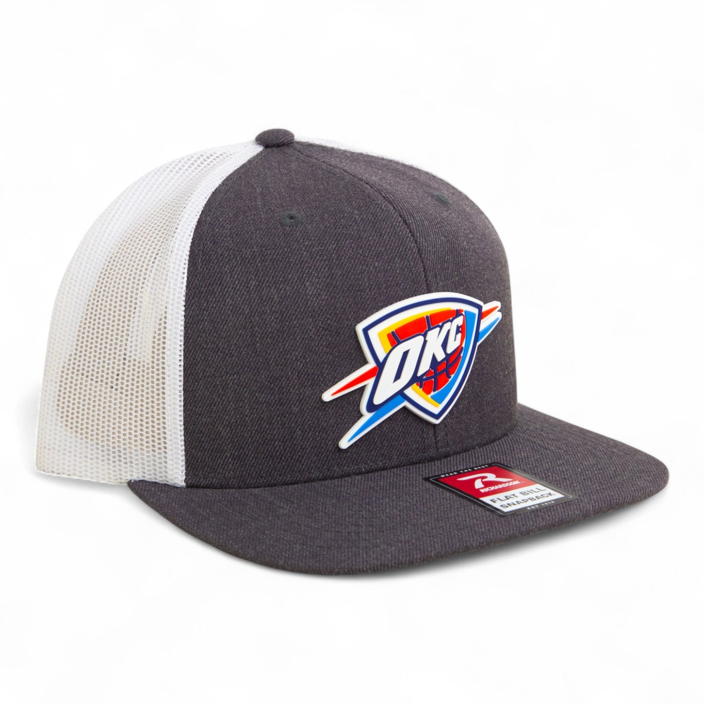 Oklahoma City Thunder 3D Wool Blend Flat Bill Hat- Heather Charcoal/ White