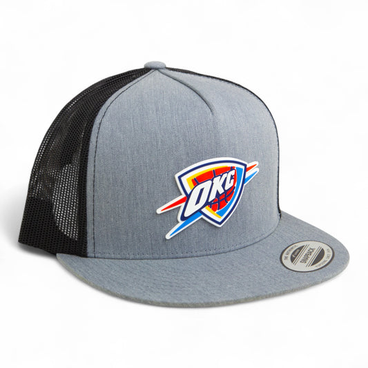 Oklahoma City Thunder 3D YP Snapback Flat Bill Trucker Hat- Heather Grey/ Black