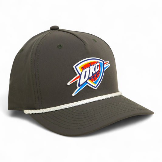 Oklahoma City Thunder 3D Five Panel Classic Rope Hat- Olive/ White