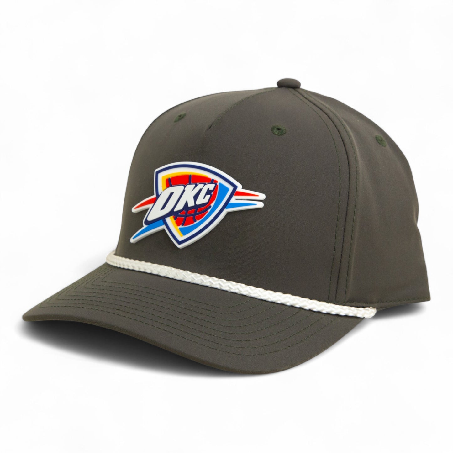 Oklahoma City Thunder 3D Five Panel Classic Rope Hat- Olive/ White