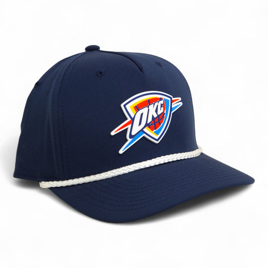 Oklahoma City Thunder 3D Five Panel Classic Rope Hat- Navy/ White