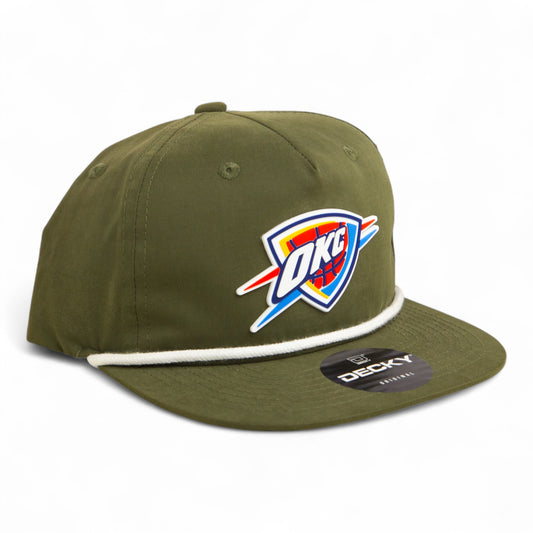 Oklahoma City Thunder 3D Classic Rope Hat- Olive/ White