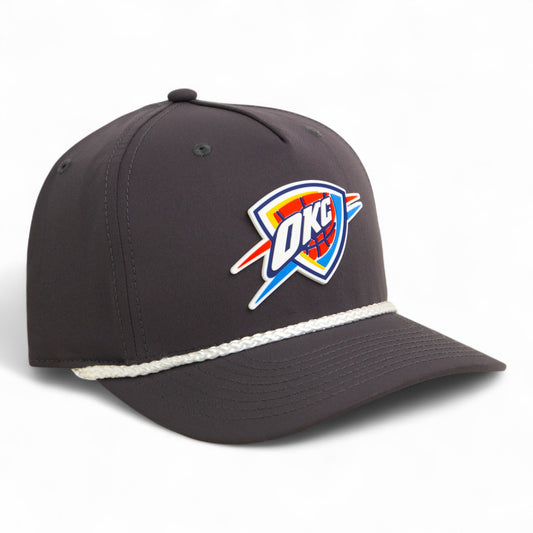 Oklahoma City Thunder 3D Five Panel Classic Rope Hat- Charcoal/ White