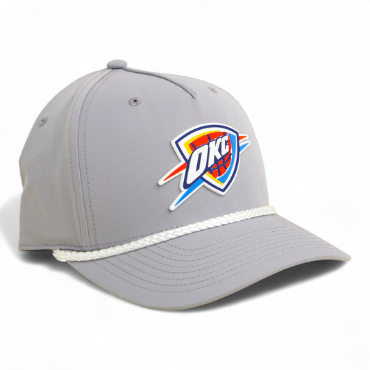 Oklahoma City Thunder 3D Five Panel Classic Rope Hat- Grey/ White