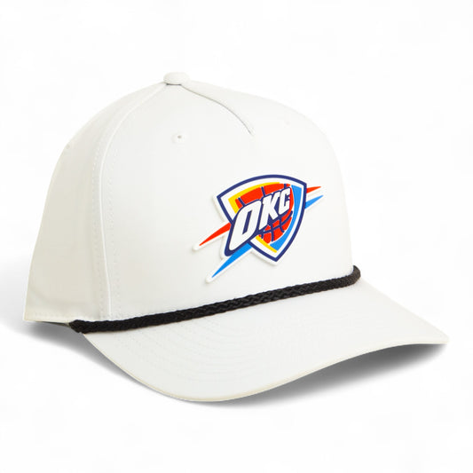 Oklahoma City Thunder 3D Five Panel Classic Rope Hat- White/ Black