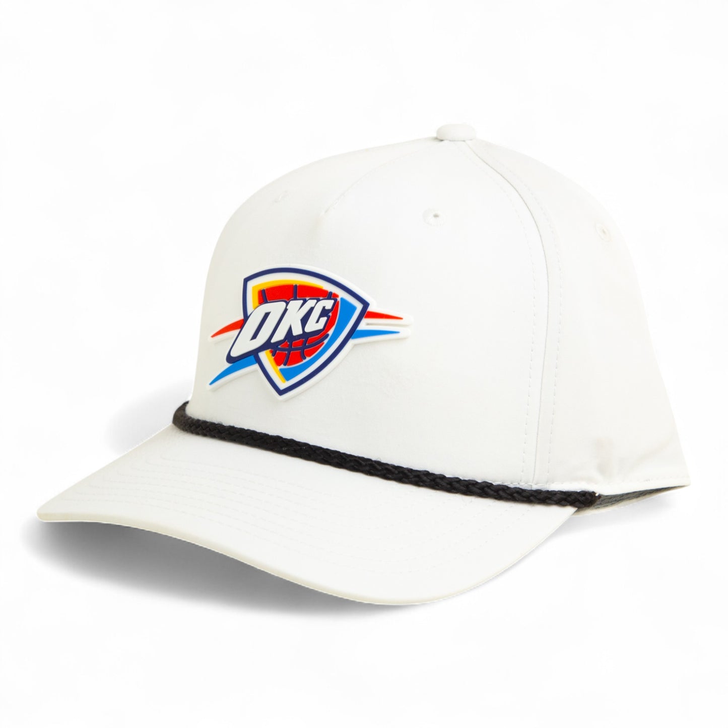 Oklahoma City Thunder 3D Five Panel Classic Rope Hat- White/ Black