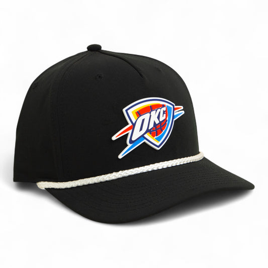 Oklahoma City Thunder 3D Five Panel Classic Rope Hat- Black/ White