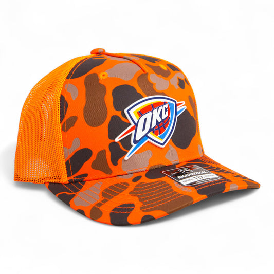 Oklahoma City Thunder Snapback Trucker Hat- Blaze Duck Camo/ Blaze