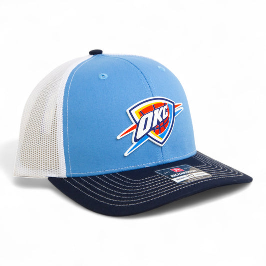 Oklahoma City Thunder Snapback Trucker Hat- Columbia Blue/ White/ Navy