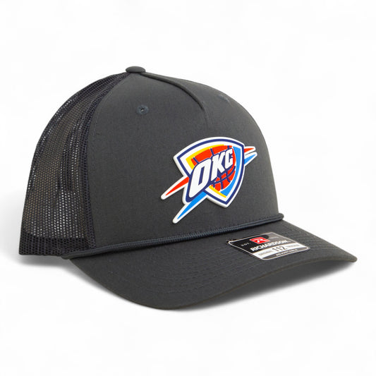 Oklahoma City Thunder Snapback Trucker Rope Hat- Charcoal