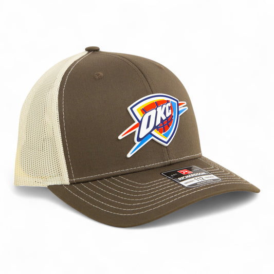 Oklahoma City Thunder Snapback Trucker Hat- Chocolate Chip/ Birch