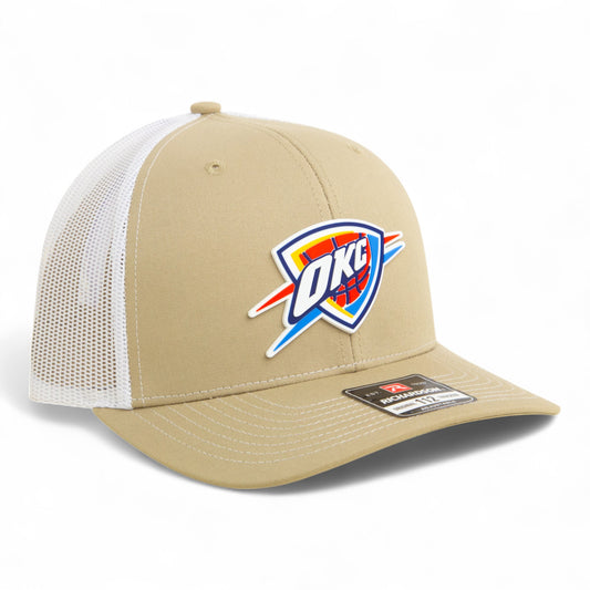 Oklahoma City Thunder Snapback Trucker Hat- Tan/ White